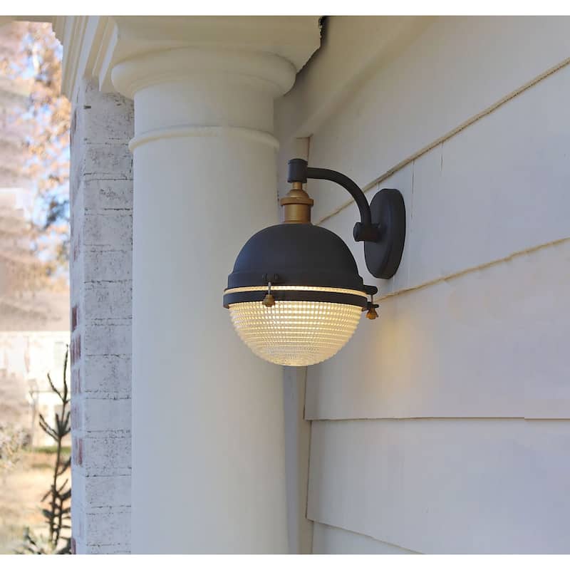 Maxim Portside Single Light 14" Prismatic Glass Outdoor Wall Sconce
