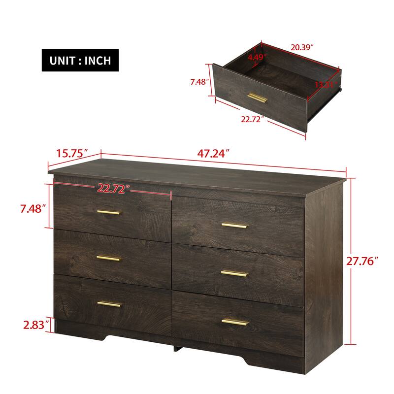 Spray-painted Solid Wood Dresser Cabinet with 5 Drawers