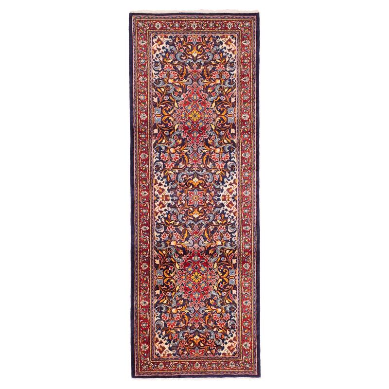 ECARPETGALLERY Hand-knotted Anadol Dark Navy Wool Rug - 3'9 x 10'4