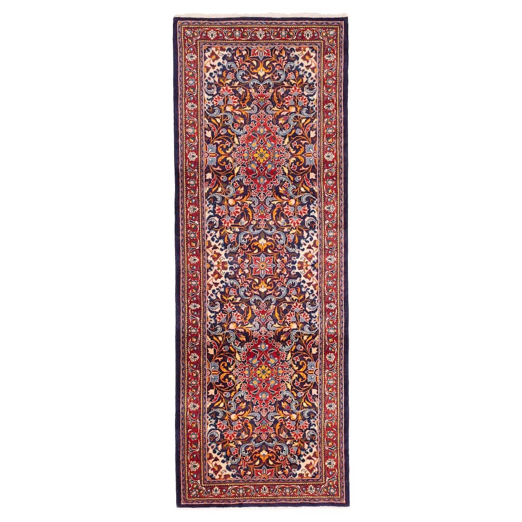 ECARPETGALLERY Hand-knotted Anadol Dark Navy Wool Rug - 3'9 x 10'4