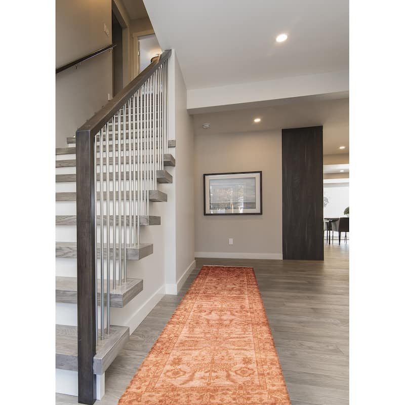 ECARPETGALLERY Hand-knotted Vibrance Chocolate Wool Rug - 2'6 x 9'7
