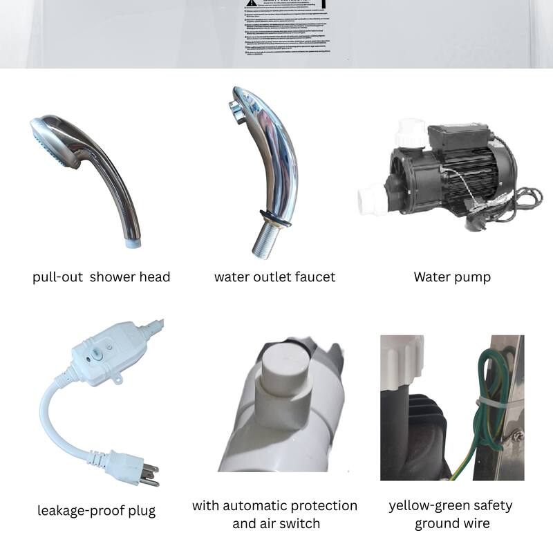 Whirlpool Tub, 73" x 48" Jetted Bathtub for 2 Person