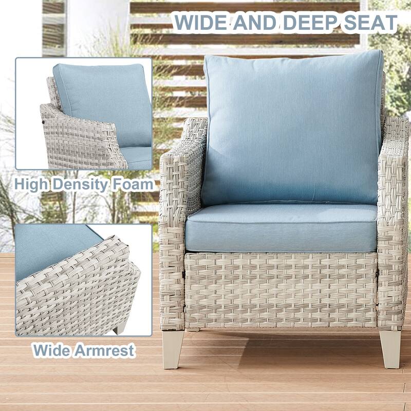 Pocassy 2PCS Outdoor Patio Chair with Cushion