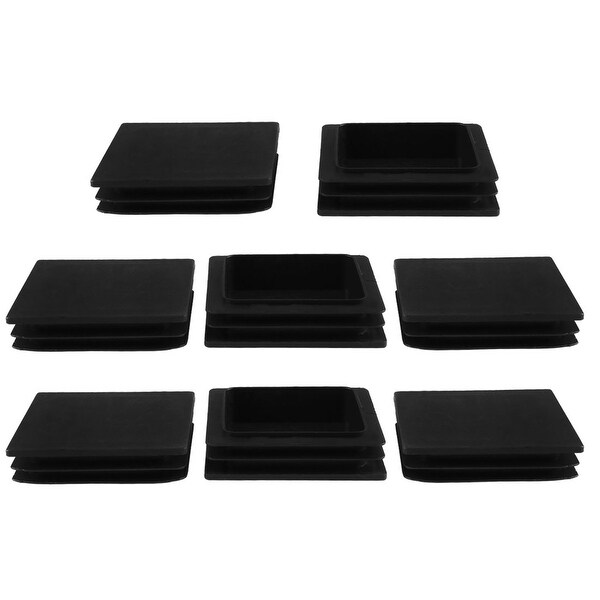 8pcs Plastic Square 100 x 100mm Ribbed Tube Inserts Pipe Tubing End Covers Caps Furniture Glide Feet Floor Protector