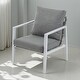 preview thumbnail 1 of 13, 34"H Aluminum Lounge Chair with Sleek Rope Accents and Comfortable Cushions, Perfect for Modern Outdoor and Indoor Spaces Gray,Silver+White