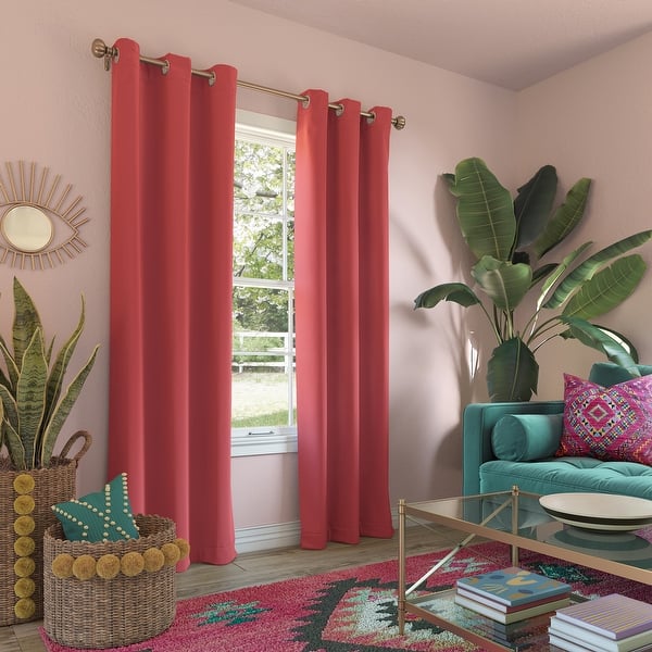 Sun Zero Gavin Energy Saving 40 In. W X 95 In. L Blackout Grommet Curtain Panel In Lavender 60583