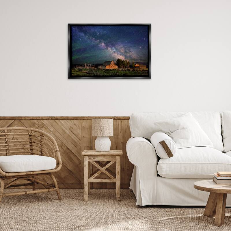 Stupell Nebula Sky over Farm Scene Framed Floater Canvas Wall Art Design By Royce Bair