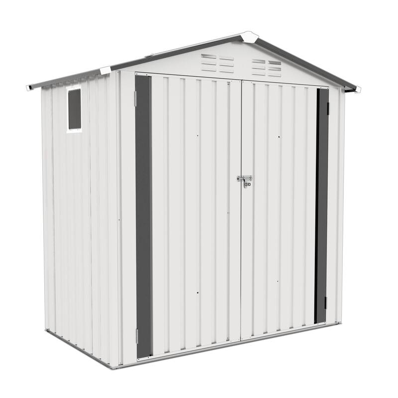6X4 FT Metal Outdoor Storage Shed,Tool Shed with Positive Window and Lockable Door Compact Metal Tool Shed