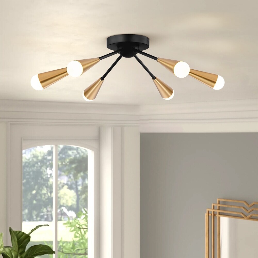 Black sputnik semi flush light on sale