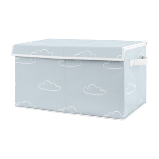 Blue Clouds Boy Kids Fabric Toy Bin Storage - Slate and White Cloud Sky ...