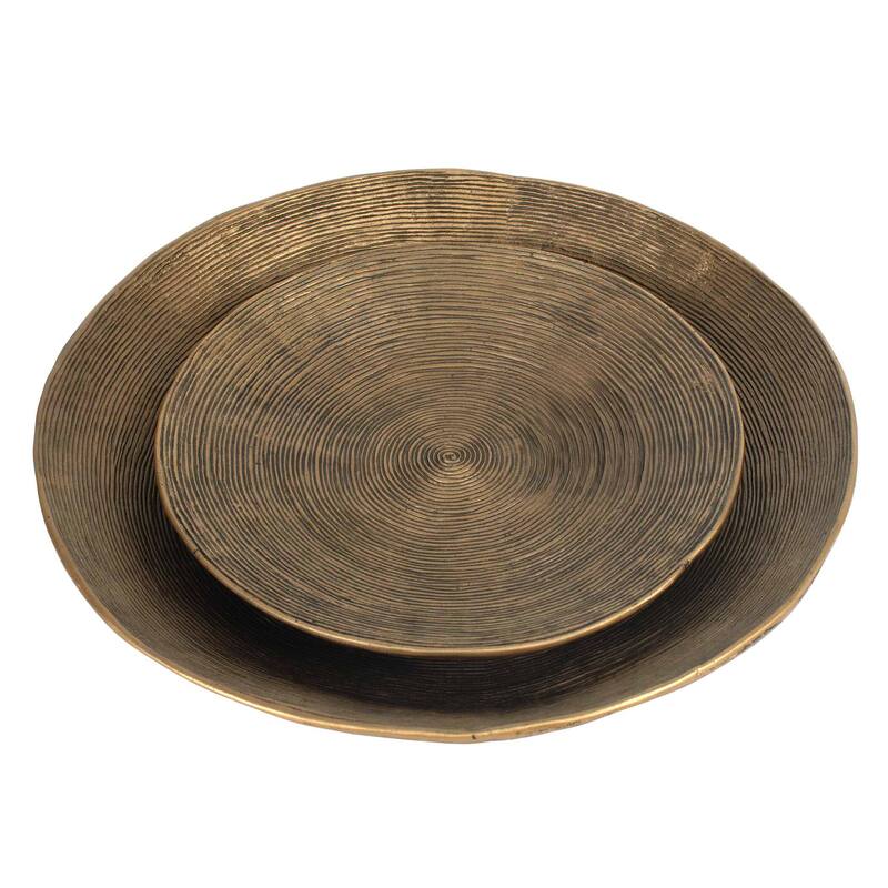 Uttermost 18255 Stratum 18" Wide Aluminum Decorative Bowls - Set of 2