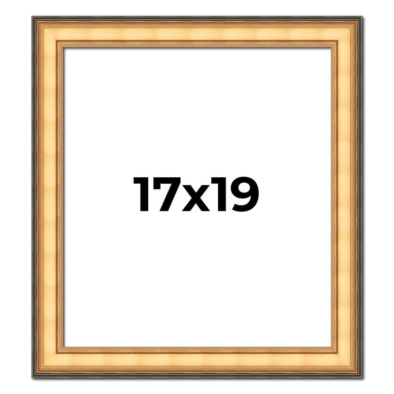 17x19 Frame Gold Plein Aire Solid Wood Picture Frame Width 2 Inches |