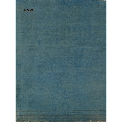 Blue Modern Gabbeh Oriental Rug Handmade Foyer Wool Carpet - 3'0" x 3'10"