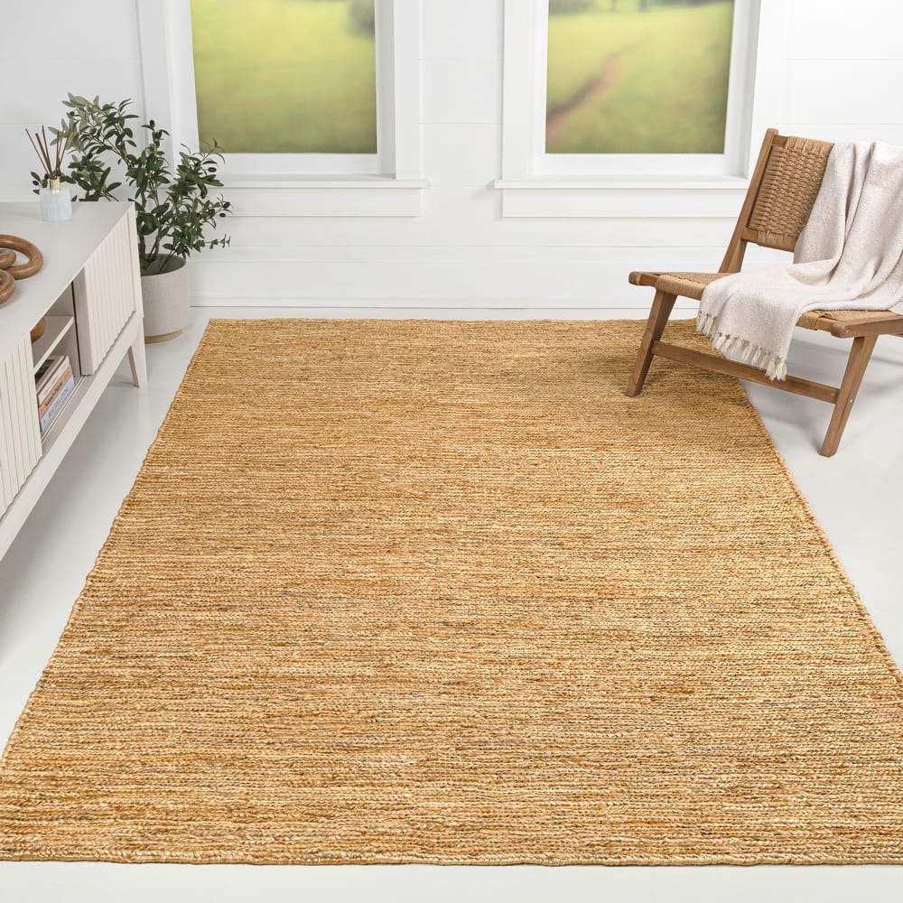 JONATHAN Y Griffin Rustic Farmhouse Woven Jute Solid Area Rug