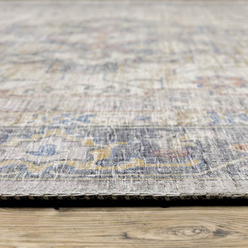 Vista Home Montreux Vintage Medallion Blue Area Rug
