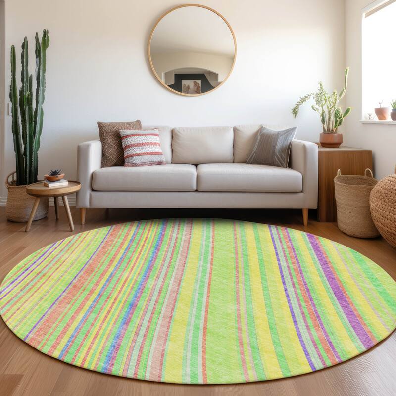 Premium Washable Super Soft Modern Flow Mayfield Rug - Yellow - 8' x 8'
