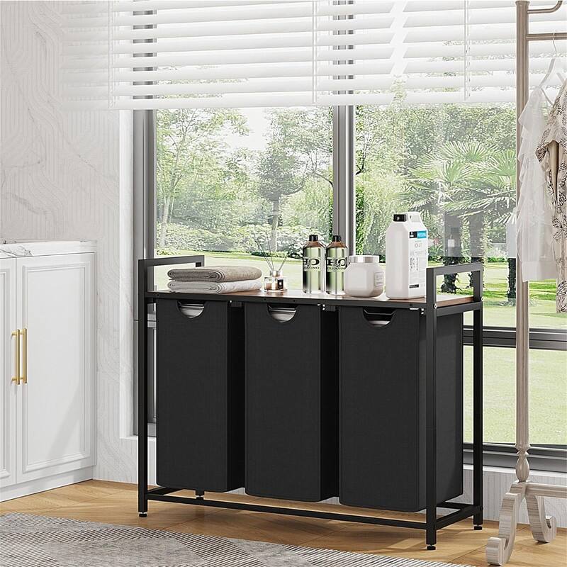 Laundry Sorter with 2 Pull-Out and Removable Bags - 33"L x 13"W x 29.5"H