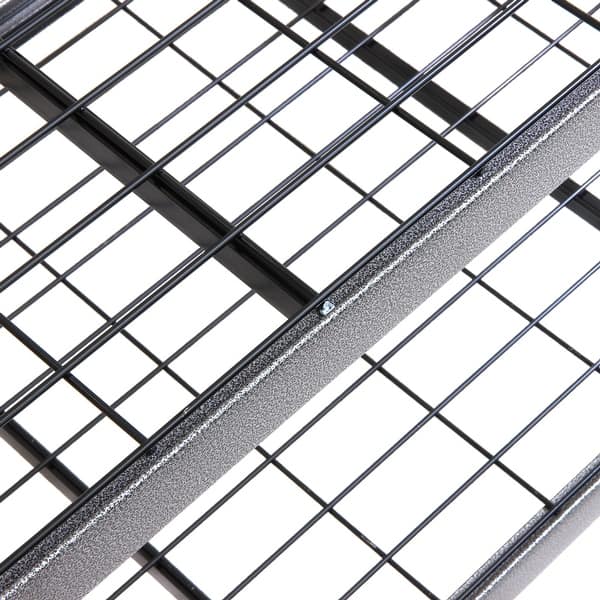 Heavy Duty 4Shelf Metal Rack with Wire Decking in Textured Gray Bed