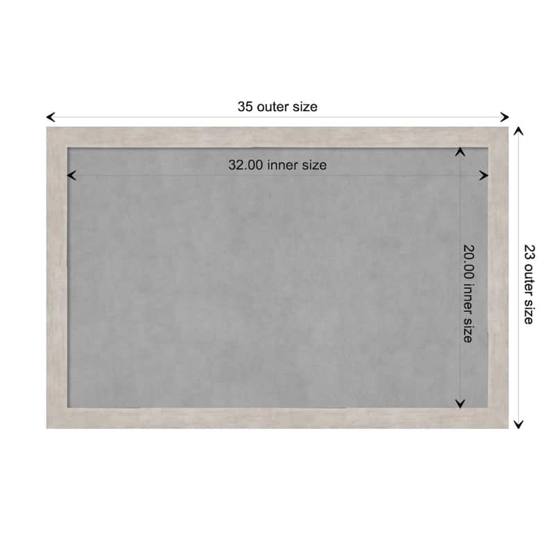 Amanti Art Marred Silver Framed Magnetic Board - Board Size 32x20