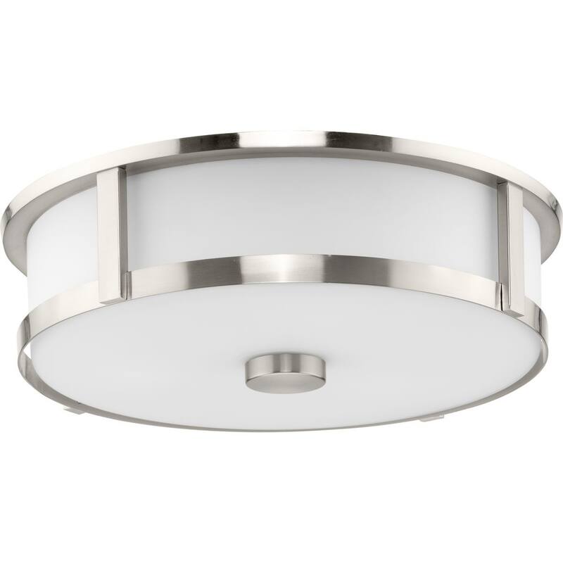 Gilliam Collection Three-Light Brushed Nickel New Traditional Flush Mount - 16.12 in x 16.12 in x 4.37 in