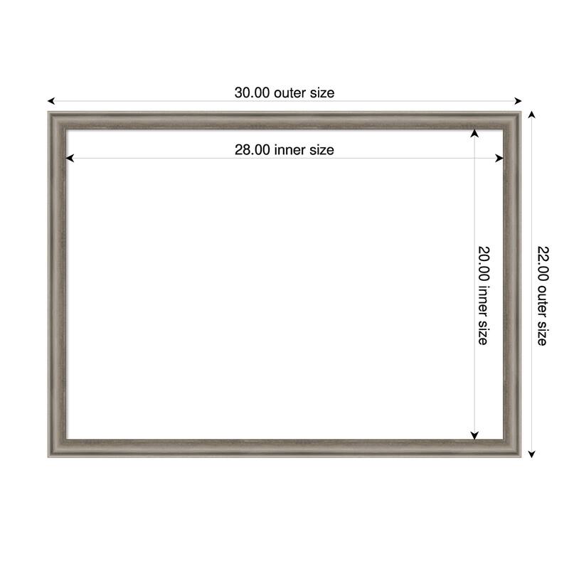 Amanti Art Salon Scoop Gold Framed Dry Erase Magnetic Board - 30 x 22 in - Salon Scoop Pewter