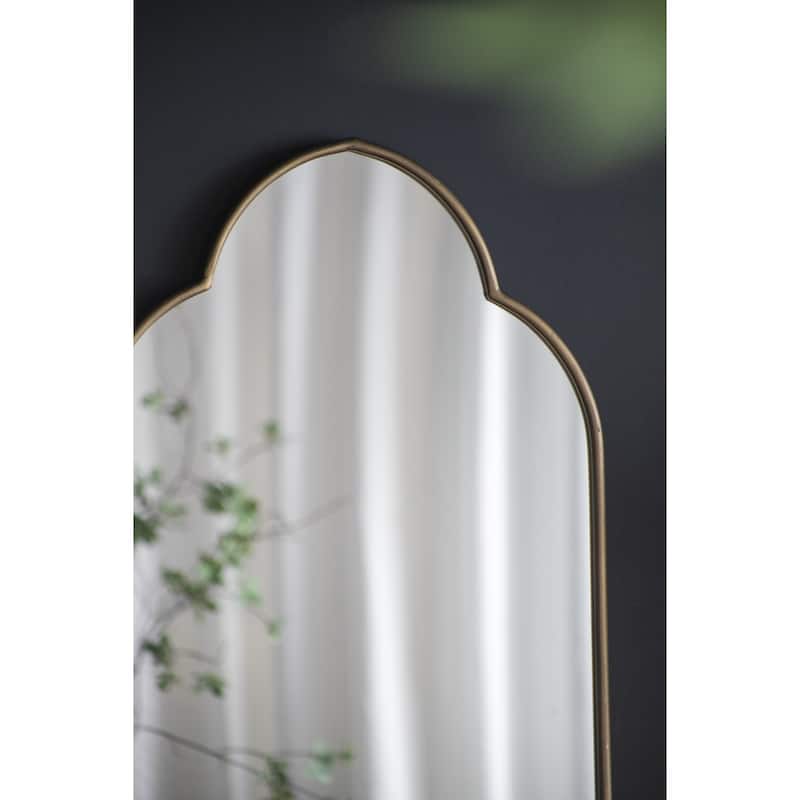 22.4" x 1" x 48" Champagne Gold Decorative Wall Mirror with Notched Edges
