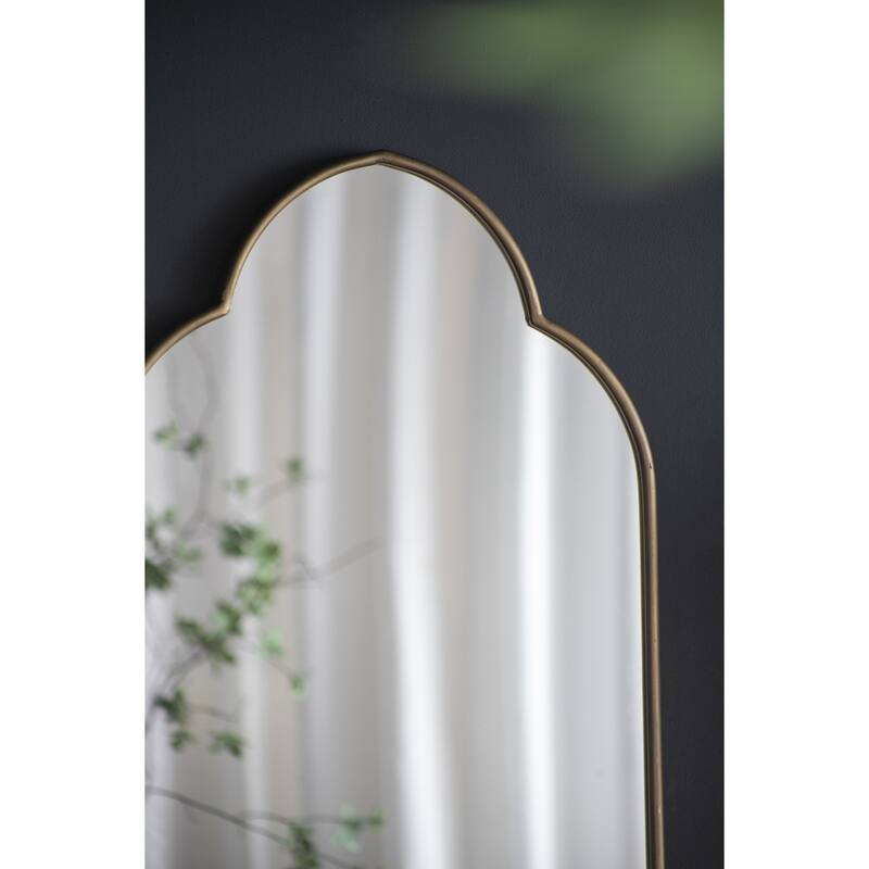 Champagne Gold Decorative Wall Mirror - Notched Edges