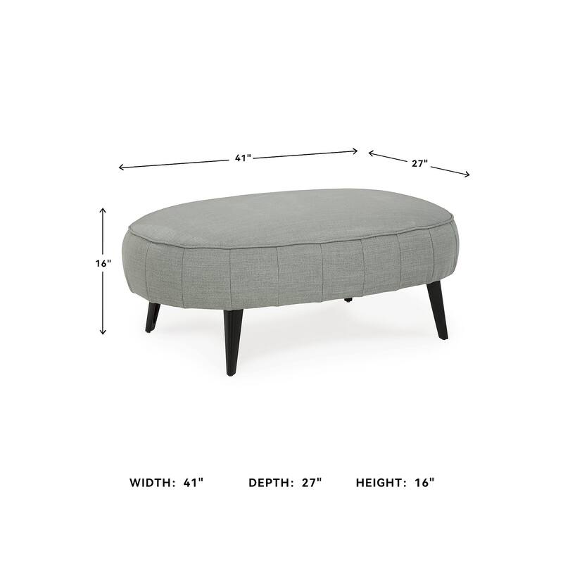 Signature Design by Ashley Hollyann Mid-Century Modern Gray Oversized Ottoman