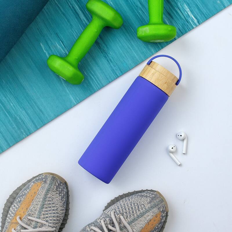 JoyJolt Glass Water Bottle with Carry Strap & Silicone Sleeve - 20 oz - 20 oz
