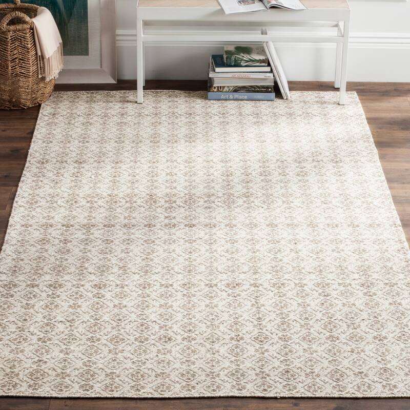 SAFAVIEH Handmade Flatweave Kilim Nectara Wool Rug - 5' x 8' - Grey/Ivory