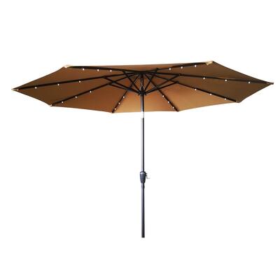 10ft Outdoor Patio Umbrella with Solar LED Lights