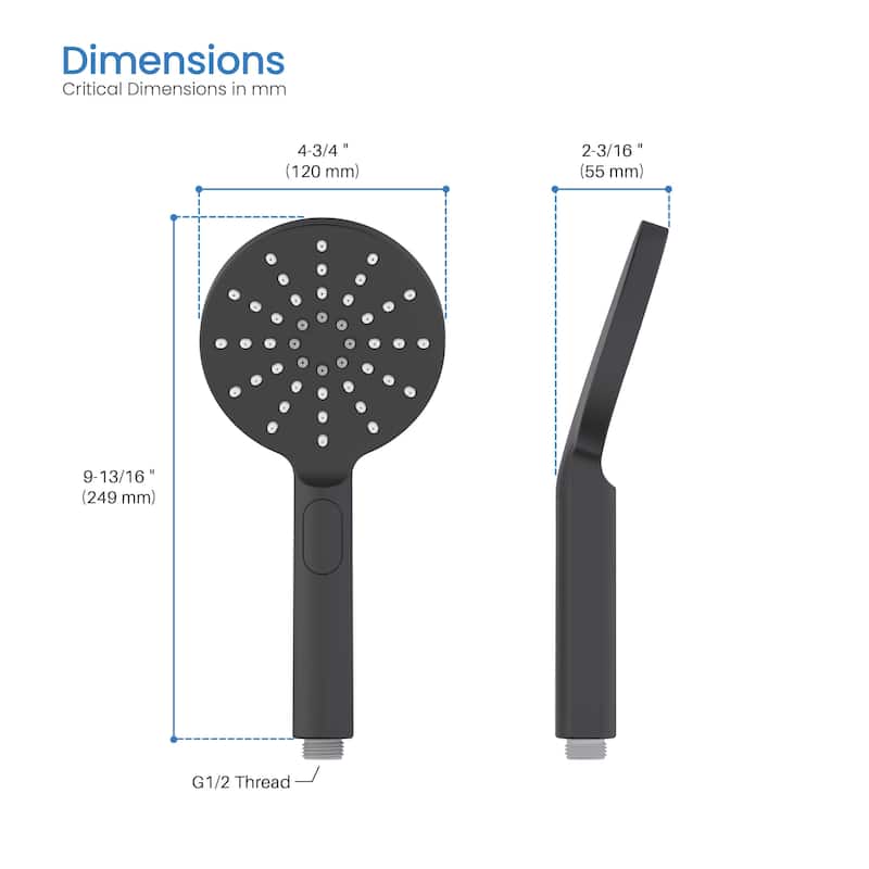Circular 3 Settings ABS Handheld Shower Head