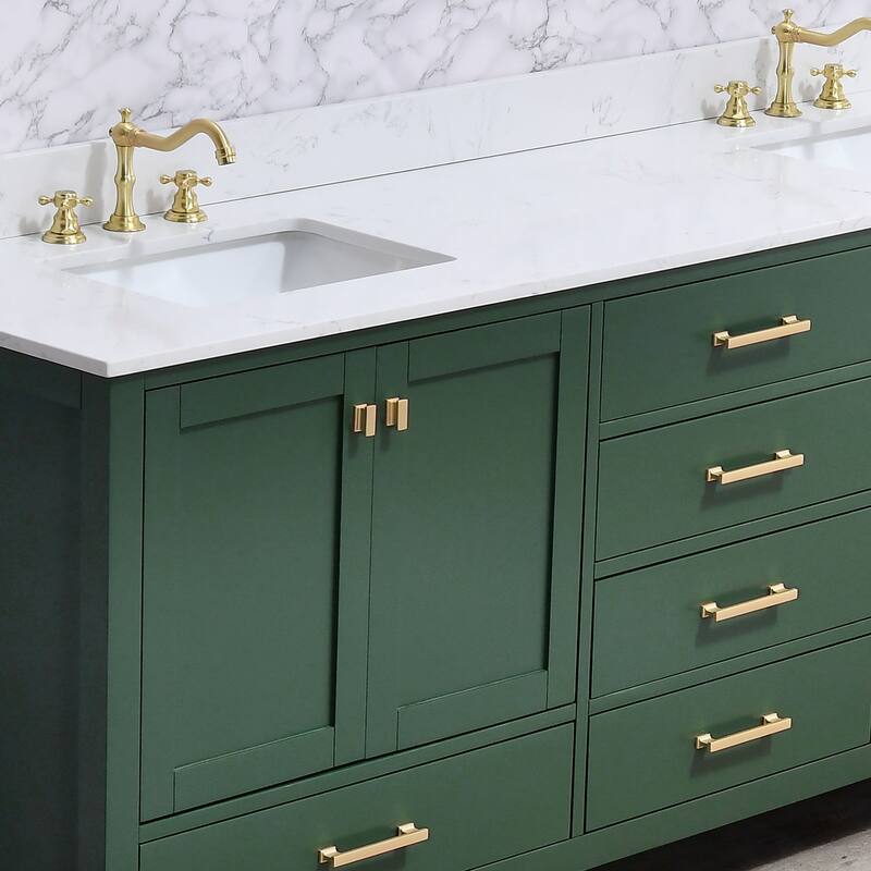 84 inch Freestanding Bath Vanities with Engineered Stone Counter Top Undermount Sink