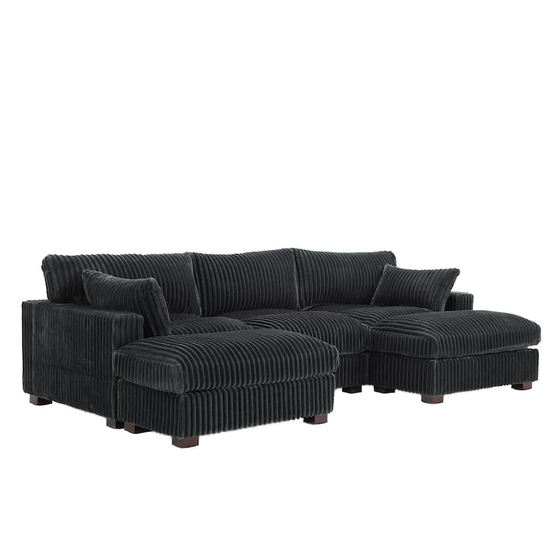 Oversized U-shaped Plush Modular Sectional Sofa Set
