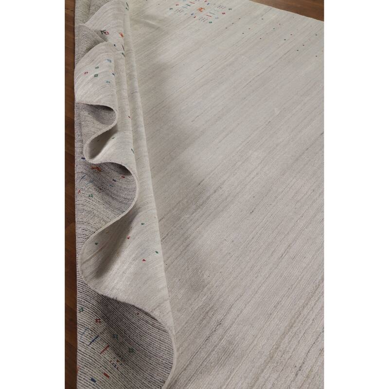 Hand Knotted Oriental 100% Wool Carpet Tribal Tribal Beige & Ivories Gabbeh Area Rug - 9' 11'' X 8' 0''