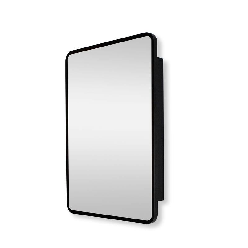 Rectangular Framed Surface/Recessed Mount Mirrored Medicine Cabinet with Shelves