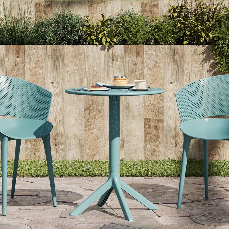 Christopher Knight Home - Cedric Modern Outdoor Plastic Bistro Table - Sky Blue