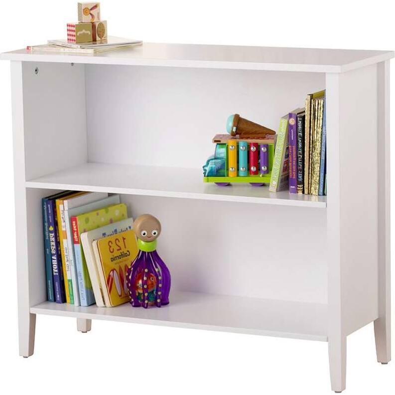 2-Tier White Bookcase
