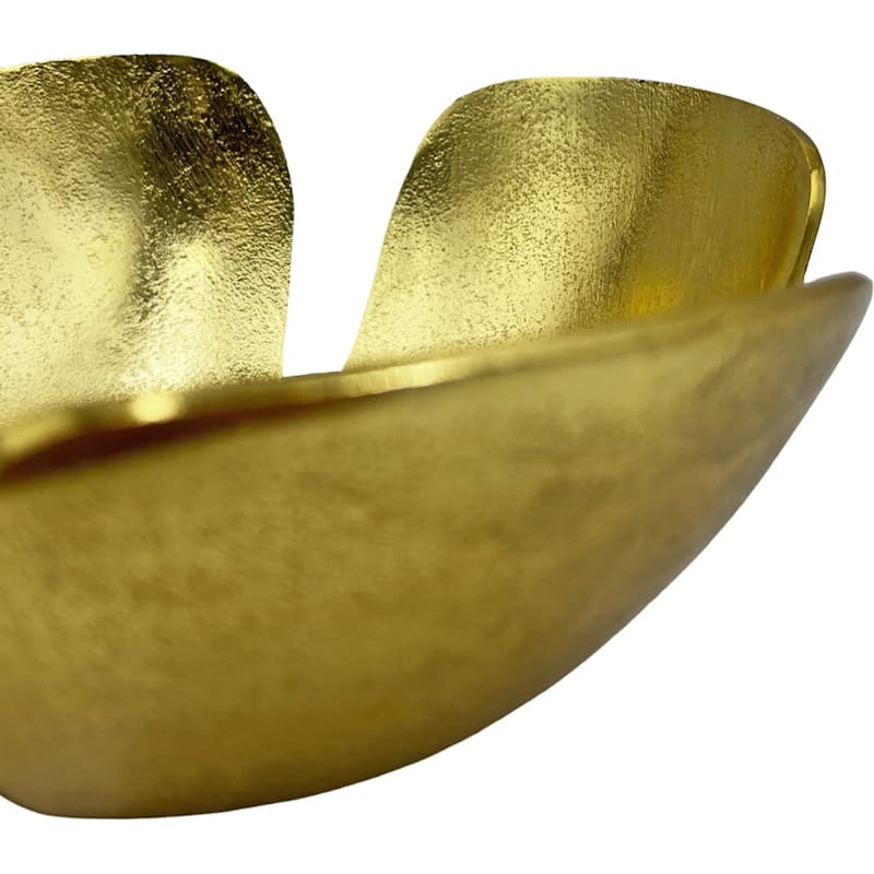 9 Inch Wide Decorative Handmade Aluminum Clover Leaf Bowl - 9 x 9 x 4 in