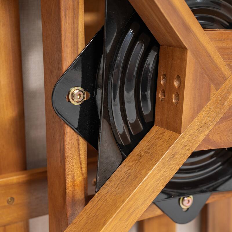 Christopher Knight Home - Outdoor Swivel Solid Acacia Wood Lounge Chair with Beige Cushion