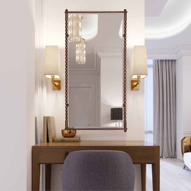 Metal Framed Wall Mirror - Gold