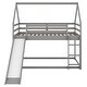 preview thumbnail 13 of 12, Elegant House Shape Twin over Twin Bunk Bed with Slide, Guardrails and Ladder, Designed for Child Safety, Gender Neutral, Grey