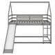 preview thumbnail 26 of 25, Twin Over Twin Bunk Bed with Slide House Shaped Bedframe w/Ladder