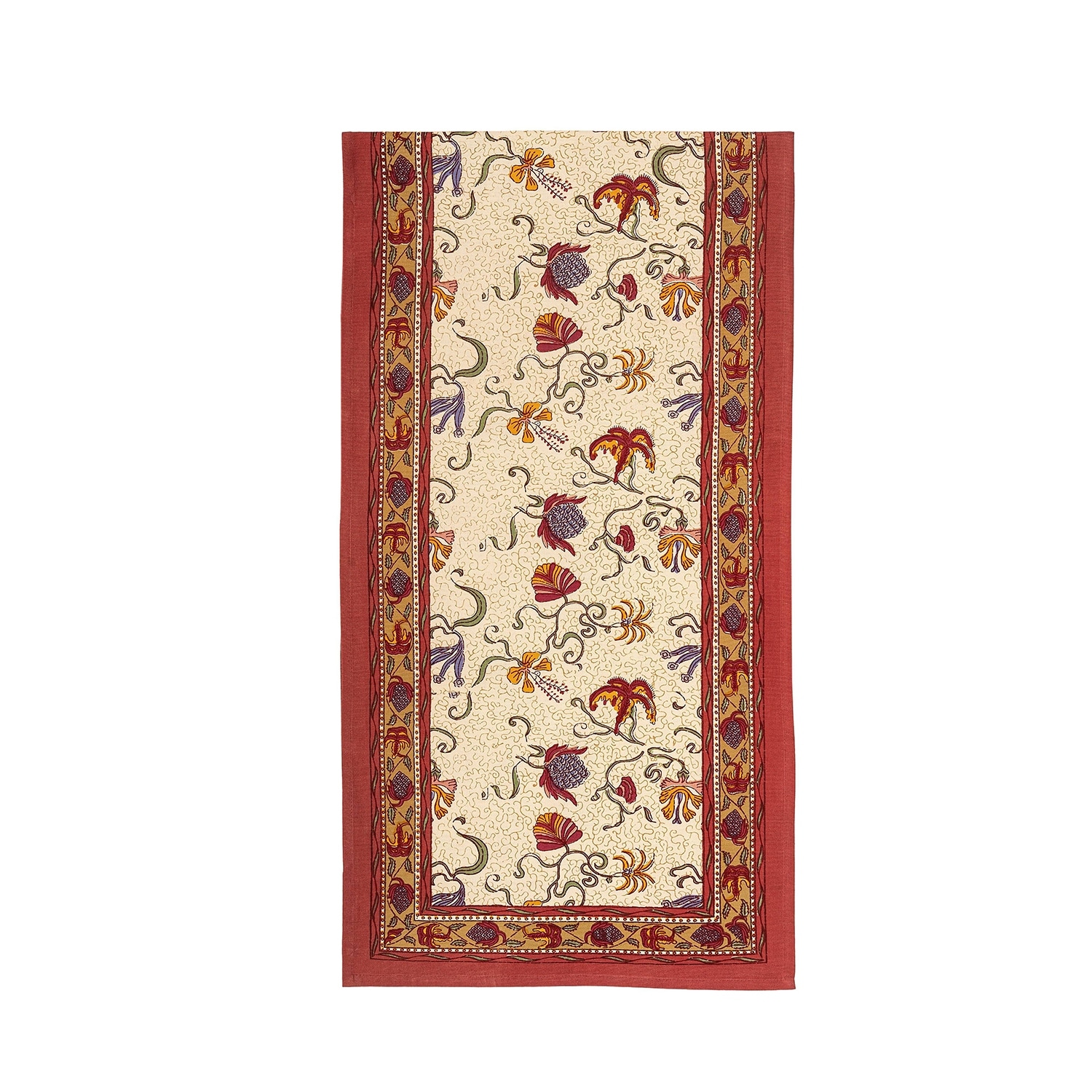 Couleur Nature Fleurs des Indes Multicolored Cotton Table Runner