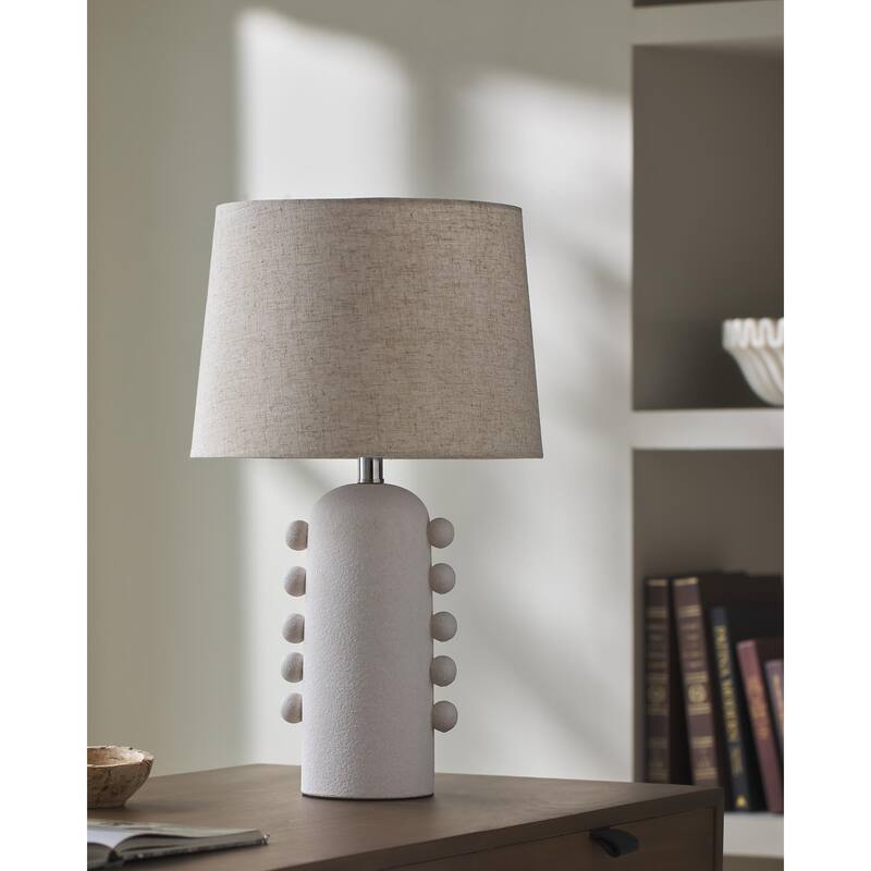 Livabliss Yako Traditional Accent Table Lamp - White