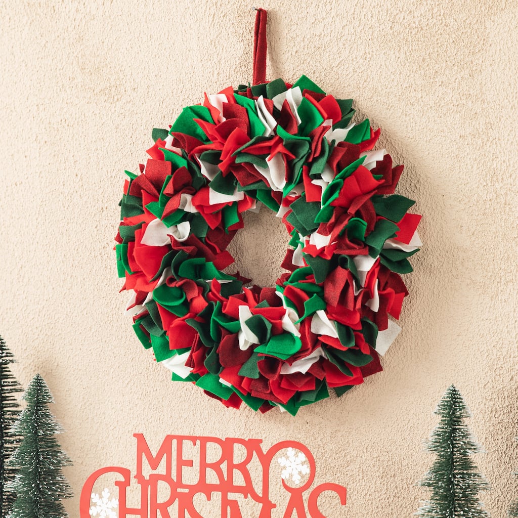 Christmas Plaid Fabric Decorative Wreath