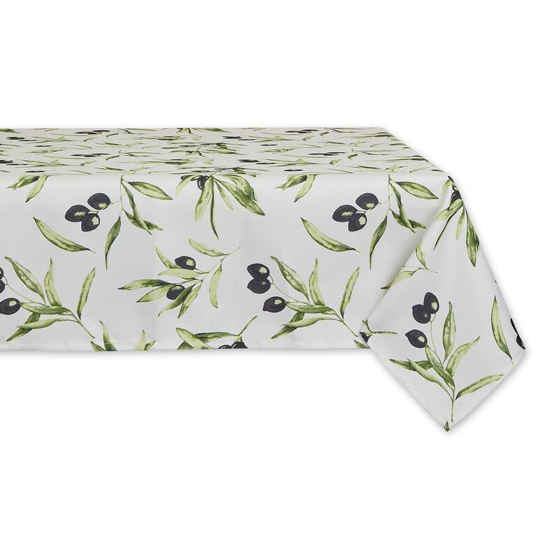 Olives Print Outdoor Tablecloth with Zipper, 60 Round - 60x84"