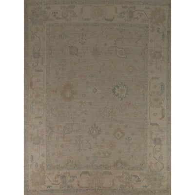 Vegetable Dye Oushak Turkish Area Rug Handmade Wool Carpet - 7'11" x 9'10"