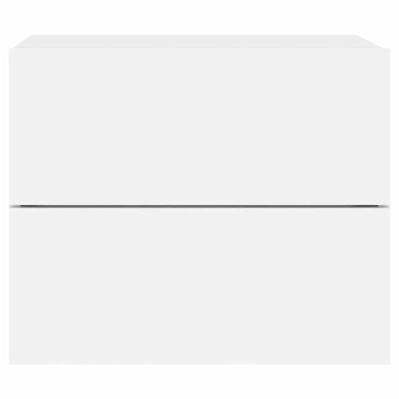 vidaXL Wall-mounted Bedside Cabinet Set of 2 White Engineered wood - 15.4 x 19.7 x 16.1 in