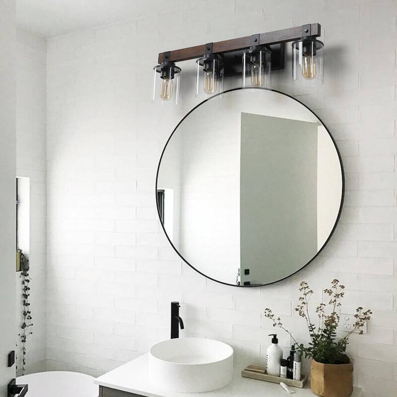 Rustic Farmhouse Bathroom Vanity Light Fixture with 3/4/5/6 Lights